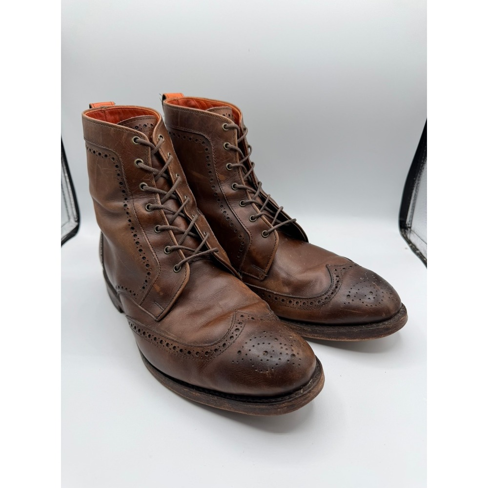Allen Edmonds Dalton Brown Leather Wingtip Dress Boots Mens 9 D 47662M
